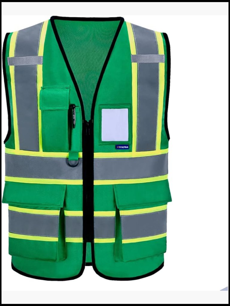 High Vis Reflective Safety Vest With Pockets Zipper Ansi Compliant
